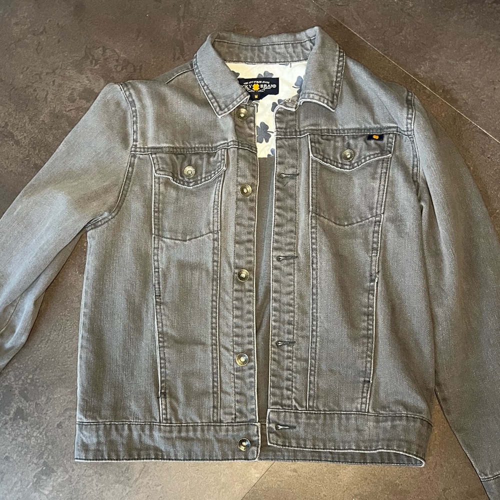 Lucky Brand Vintage 90s Tomboy Trucker Women’s Grey Jean Jacket - Medium